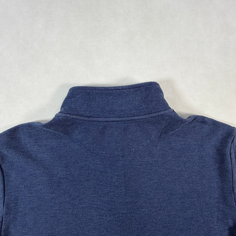 Vineyard Vines Mens XL Quarter Zip Pullover Navy Blue Heathered Pique Sweater - Picture 12 of 12